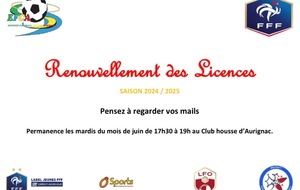 Renouvellement de licences